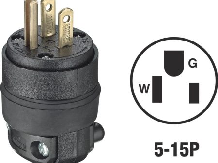 Leviton 15A 125V 3-Wire 2-Pole Rough Use Cord Plug Online