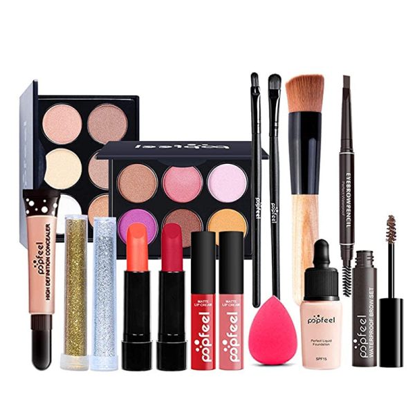 16 piezas Kits de Maquillaje, Set de Cosméticos Todo en Uno, Set de Regalo de Maquillaje Kit de Inicio Completo con Sombras de Ojos, lápiz Labial, Kit de Cosméticos para Niñas Mujeres Embalaje Deteriorado Discount