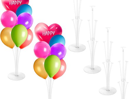 4 Soportes de Globos de Piezas, Accesorios de Soporte de Globos, Kit de Soporte Árbol de Globos, Accesorios de Globos para la Decoración de Fiestas de Bodas de Cumpleaños, Reutilizable Embalaje Deteriorado For Discount