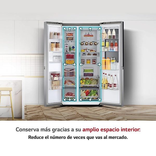 Lg GSQV90PZAE - Frigorífico Americano Side By side Serie 900, de 179 cm y 655 Litros, Frigorífico Instaview Door-In-Door y Compresor Inverter Linear, Color Inox Antihuellas Reacondicionado Discount