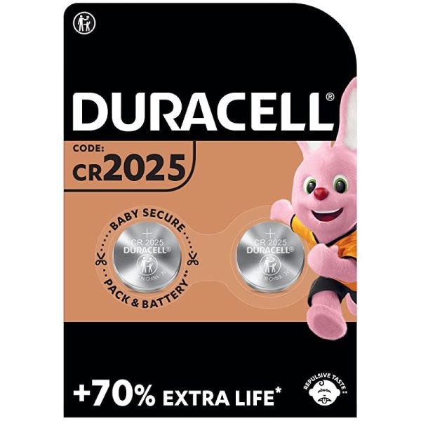 Duracell Pilas de Botón de Litio 2025 de 3V con Tecnología Baby Secure - Paquete de 2 - Ideal para Llaves, Básculas, Dispositivos Médicos y más (DL2025 CR2025) Reacondicionado Online