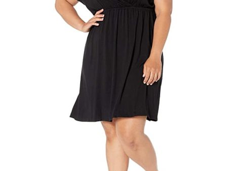 Amazon Essentials Vestido Cruzado (Disponible en Tallas Grandes) Mujer, Negro, XL Grande Online Hot Sale