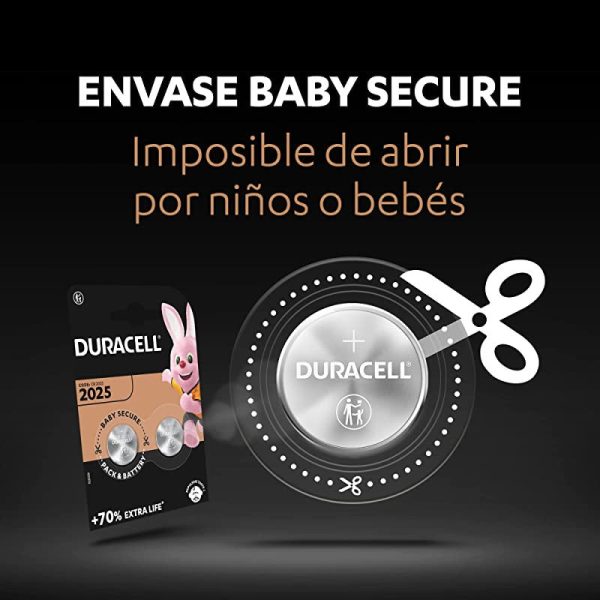 Duracell Pilas de Botón de Litio 2025 de 3V con Tecnología Baby Secure - Paquete de 2 - Ideal para Llaves, Básculas, Dispositivos Médicos y más (DL2025 CR2025) Reacondicionado Online