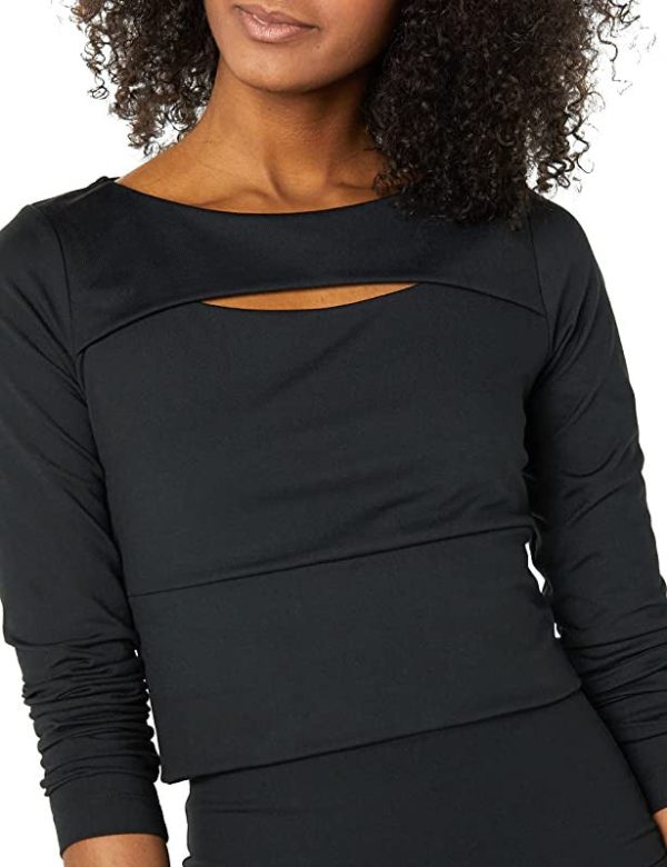 Core 10 Top de Corte Cropped para Yoga, Manga Larga, Diseño Cómodo Mujer, Negro, M Hot on Sale