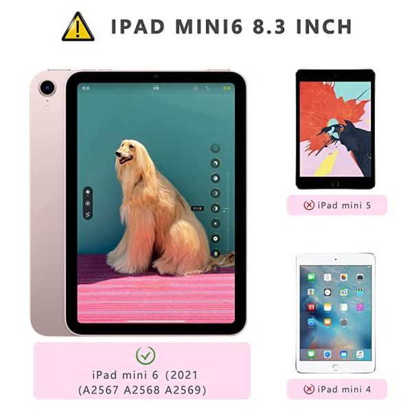 Capa com Teclado iPad Mini 6 (8, 3, 2021), Capa Magnética Compatível com Smart Auto Sleep-Wake, Totalmente Compatível com Pencil 2, Ultra Fina Suporte protetora Dobrável Cobertura, Rosa Online