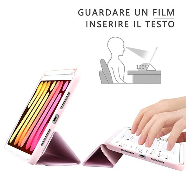 Capa com Teclado iPad Mini 6 (8, 3, 2021), Capa Magnética Compatível com Smart Auto Sleep-Wake, Totalmente Compatível com Pencil 2, Ultra Fina Suporte protetora Dobrável Cobertura, Rosa Online