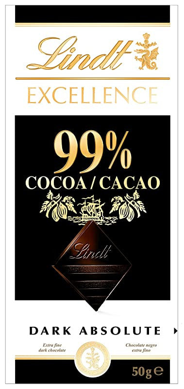 Lindt Excellence Tableta de Chocolate Negro 99% Cacao, 50g Embalaje Deteriorado Online now