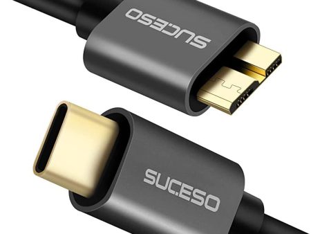 Suceso Cable USB C a Micro B Cable de Disco Duro Cable USB Tipo C a Micro-B USB C 3.0 a Micro B Compatible con Toshiba Canvio, Seagate, WD My Passport Elements, Galaxy S5 Note 3, SDD, HDD etc - 0.5M Embalaje Deteriorado Hot on Sale