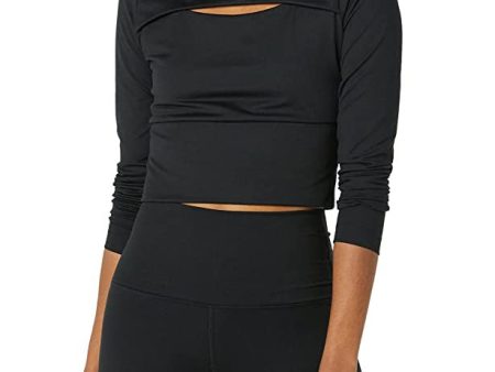 Core 10 Top de Corte Cropped para Yoga, Manga Larga, Diseño Cómodo Mujer, Negro, M Hot on Sale