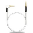 Deleycon 0, 5m Cable de Audio de Cable de Audio Estéreo de 3, 5mm AUX 1 Conector Acodado 90° para PC Portátil Móvil Smartphone Tablet Coches Receptor HiFi - Blanco Embalaje Deteriorado on Sale