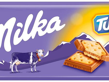 Milka - Tableta de Chocolate con Leche de los Alpes Cubierto de Galletas TUC Tabletas de 35 g Embalaje Deteriorado Hot on Sale