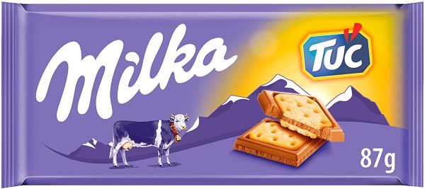 Milka - Tableta de Chocolate con Leche de los Alpes Cubierto de Galletas TUC Tabletas de 35 g Embalaje Deteriorado Hot on Sale